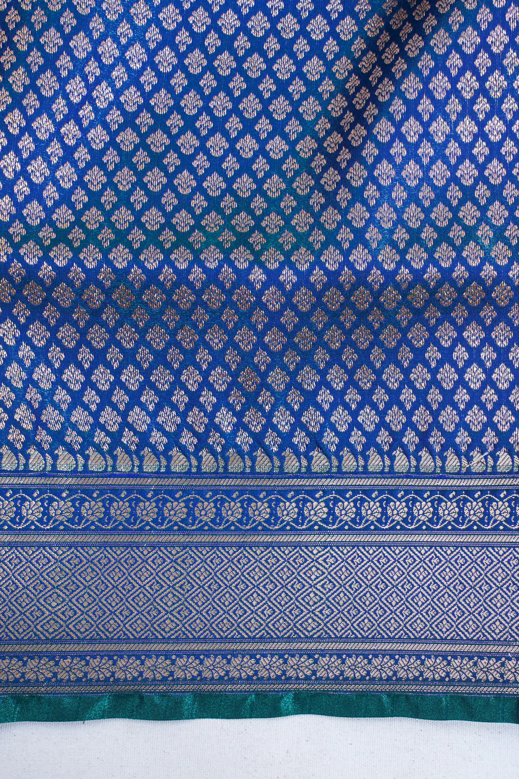 Midnight Blue Banarasi Upada Satin Silk Buti Saree
