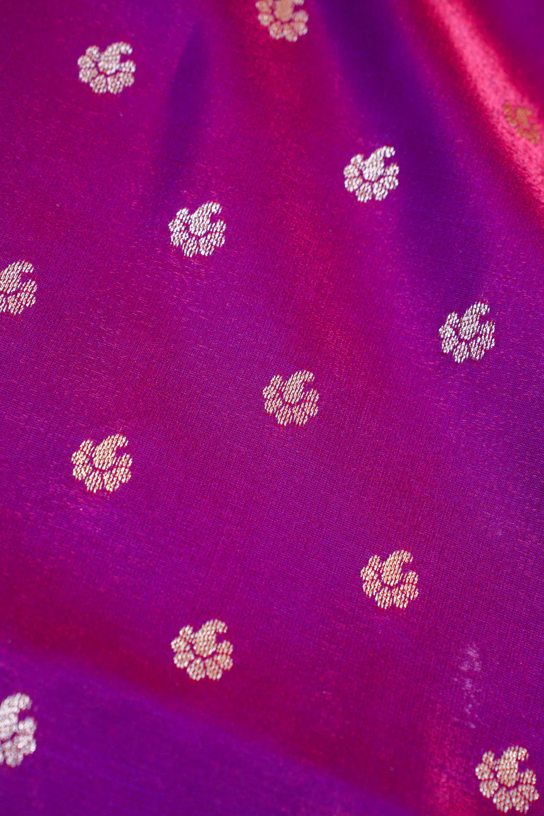Magenta Purple Banarasi Upada Satin Silk Buti Saree