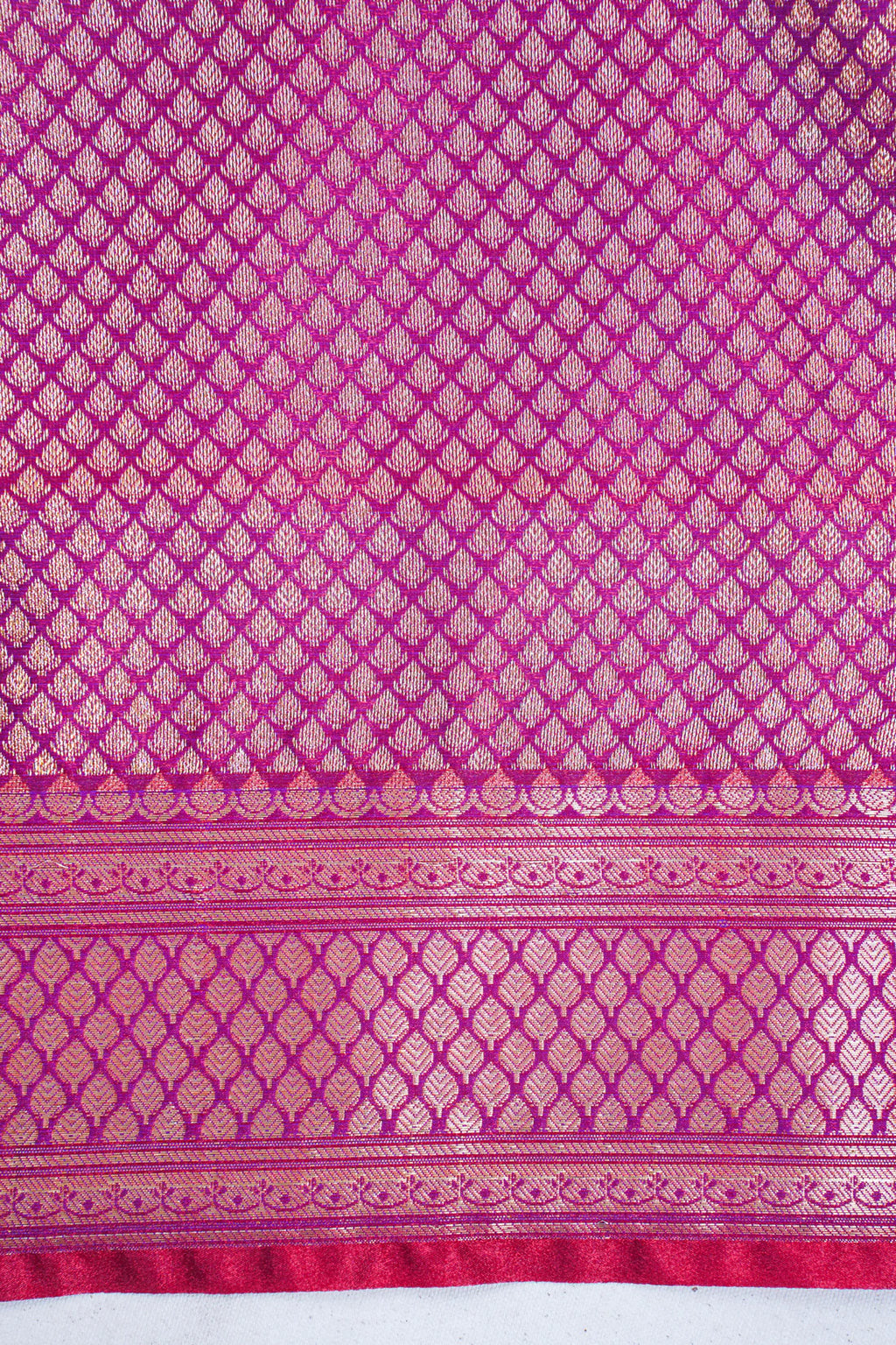 Magenta Purple Banarasi Upada Satin Silk Buti Saree