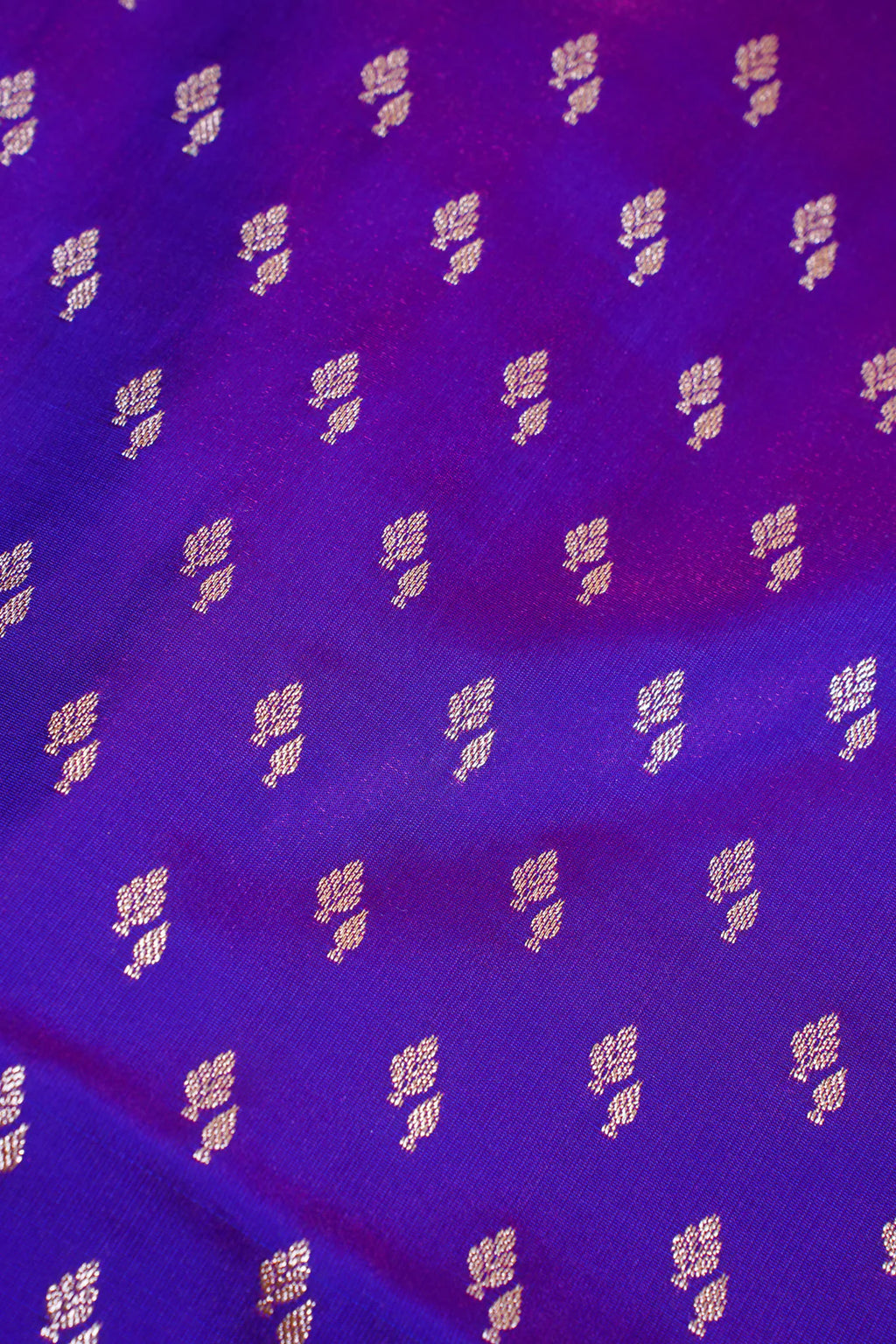 Royal Violet Banarasi Upada Satin Silk Buti Saree