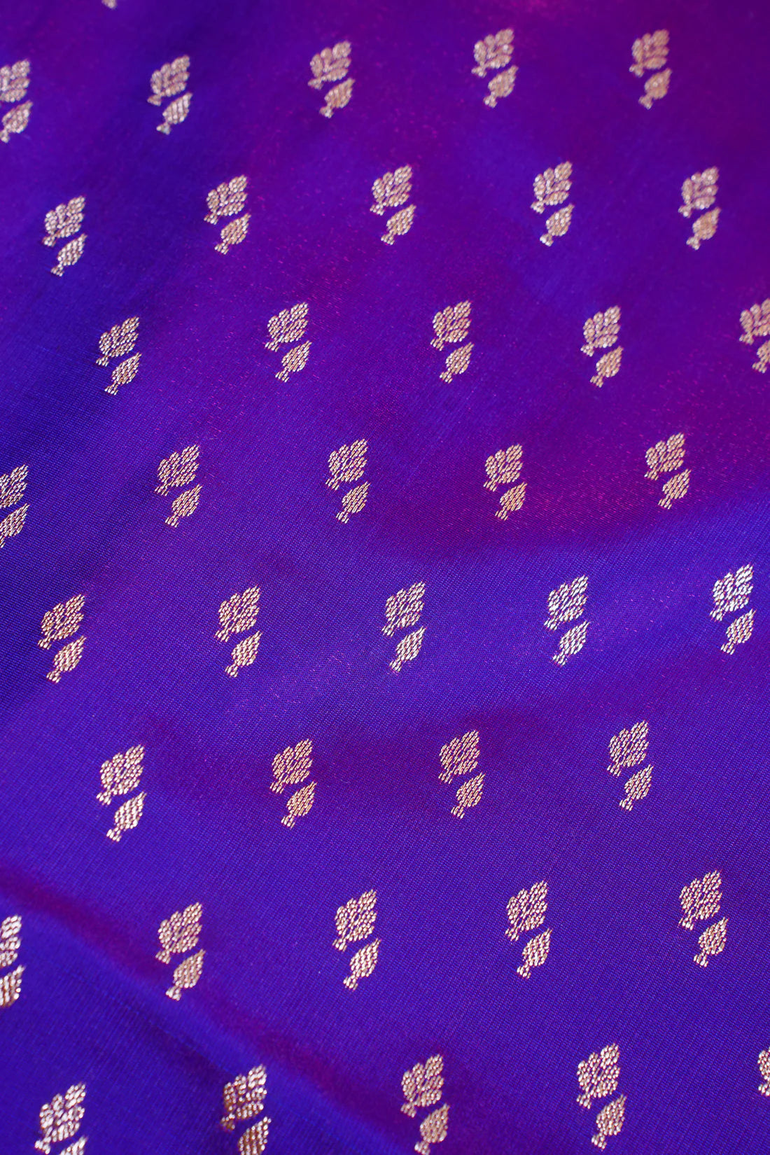 Royal Violet Banarasi Upada Satin Silk Buti Saree