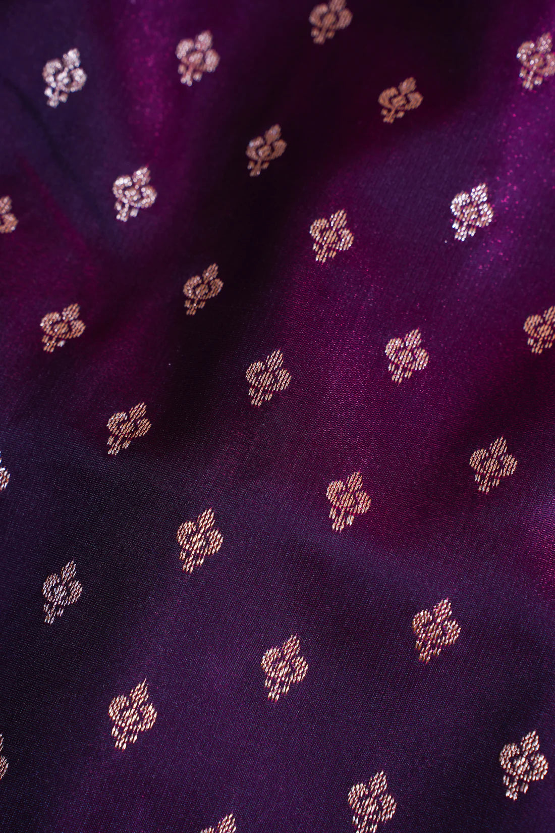 Deep Wine Banarasi Upada Satin Silk Buti Saree