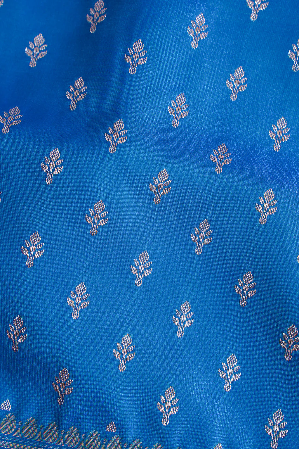 Sky Blue Banarasi Upada Satin Silk Buti Saree