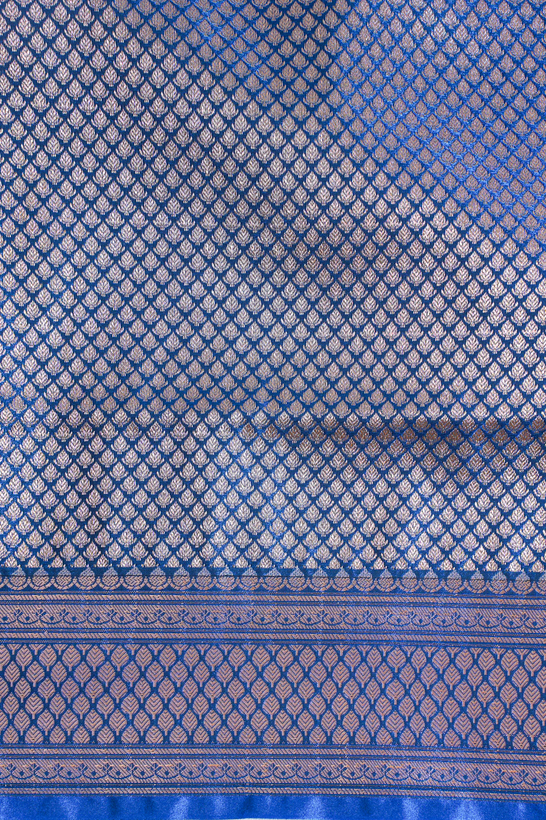Royal Blue Banarasi Upada Satin Silk Buti Saree