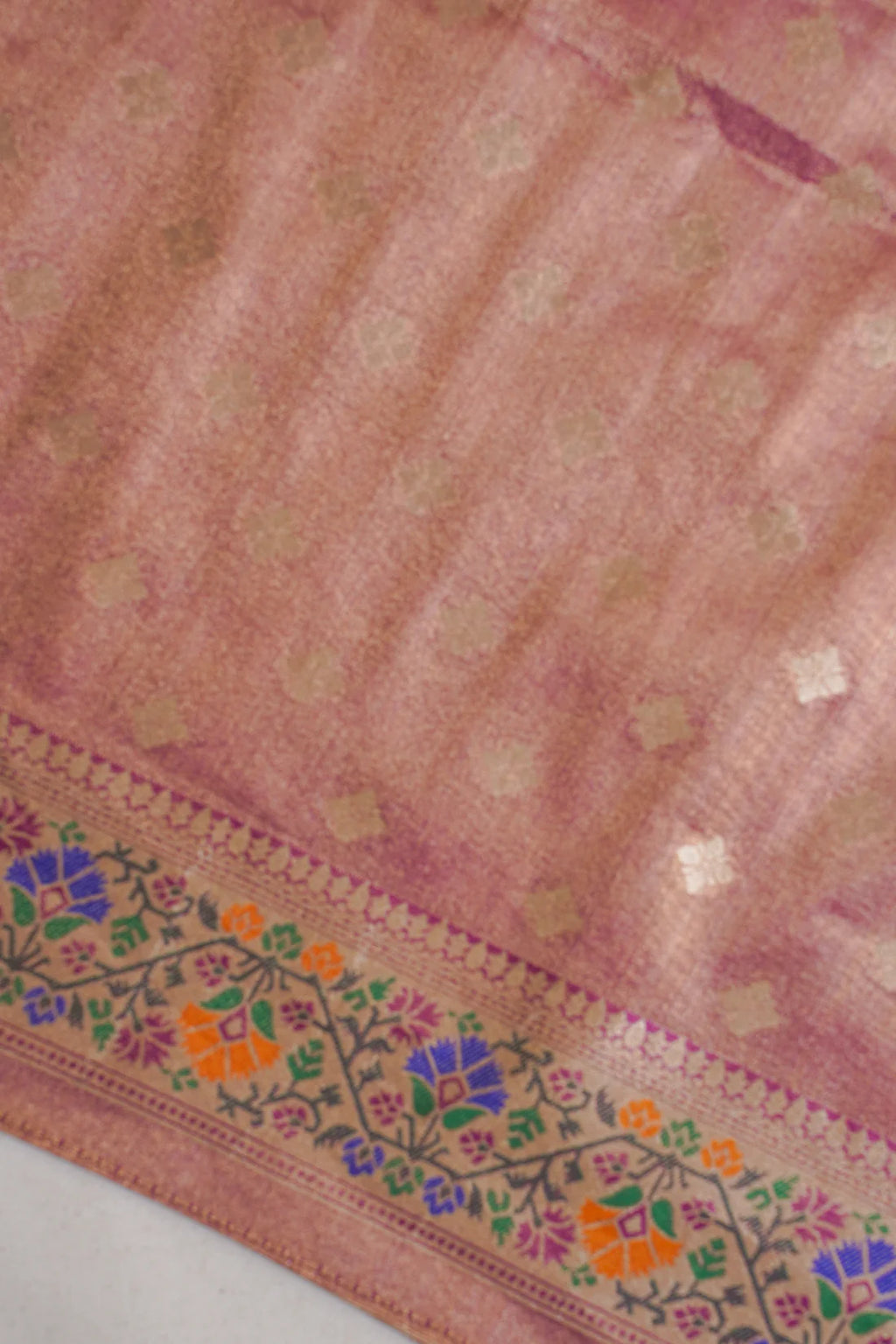 Wine Purple Paithani Minakari Tissue Silk Saree