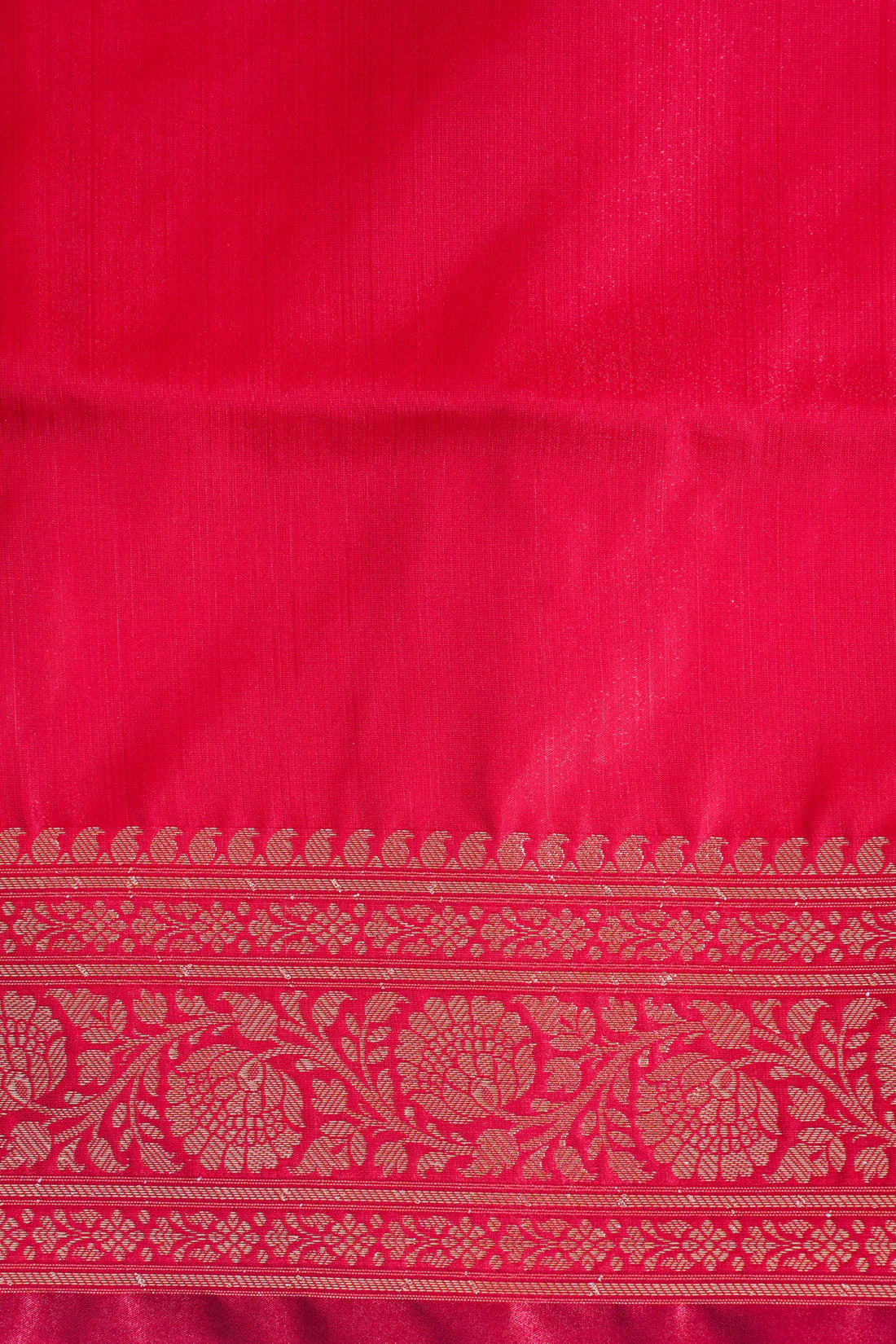 Scarlet Red Banarasi Upada Satin Silk Buti Saree