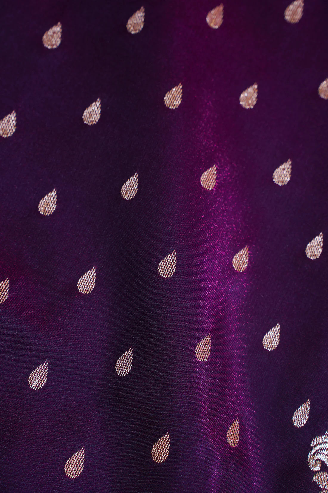 Plum Purple Banarasi Upada Satin Silk Buti Saree