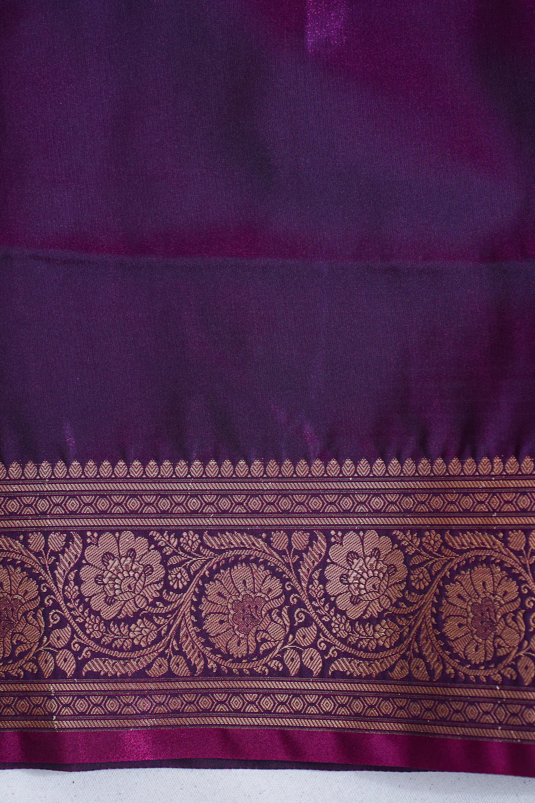 Plum Purple Banarasi Upada Satin Silk Buti Saree