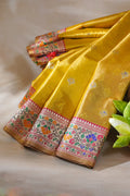 Yellow Paithani Minakari Tissue Silk Saree