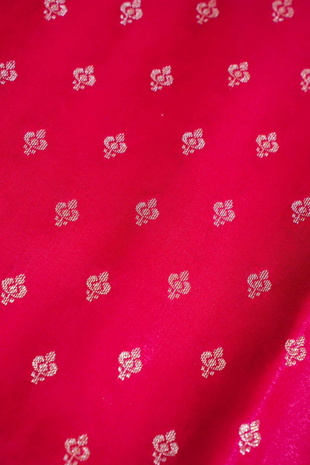 Magenta Pink Banarasi Upada Satin Silk buti Saree