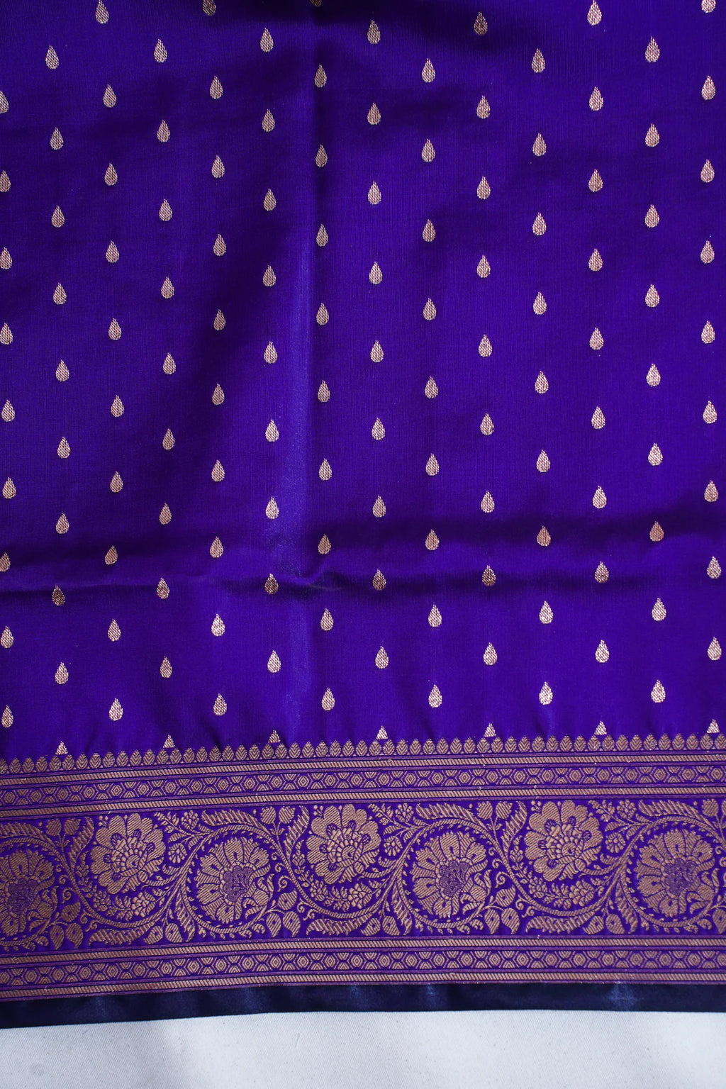 Royal Purple Banarasi Upada Satin Silk buti Saree