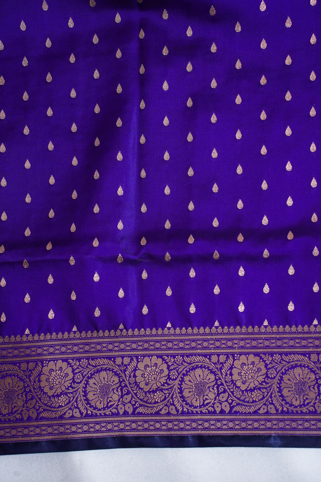 Royal Purple Banarasi Upada Satin Silk buti Saree