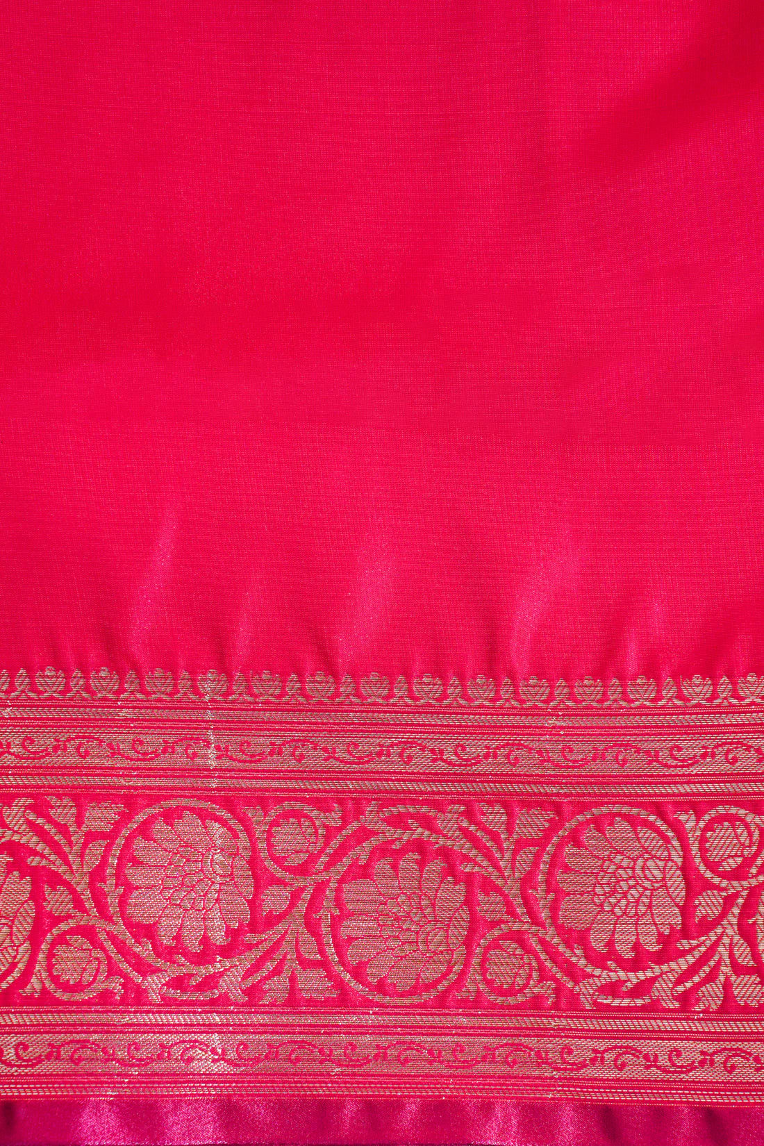 Rani Pink Banarasi Upada Satin Silk Saree