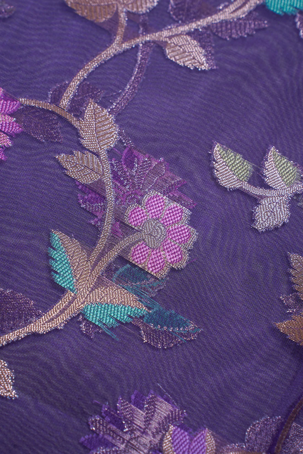 Purple Organza Banarasi Tilfi Minakari Jaal Saree.