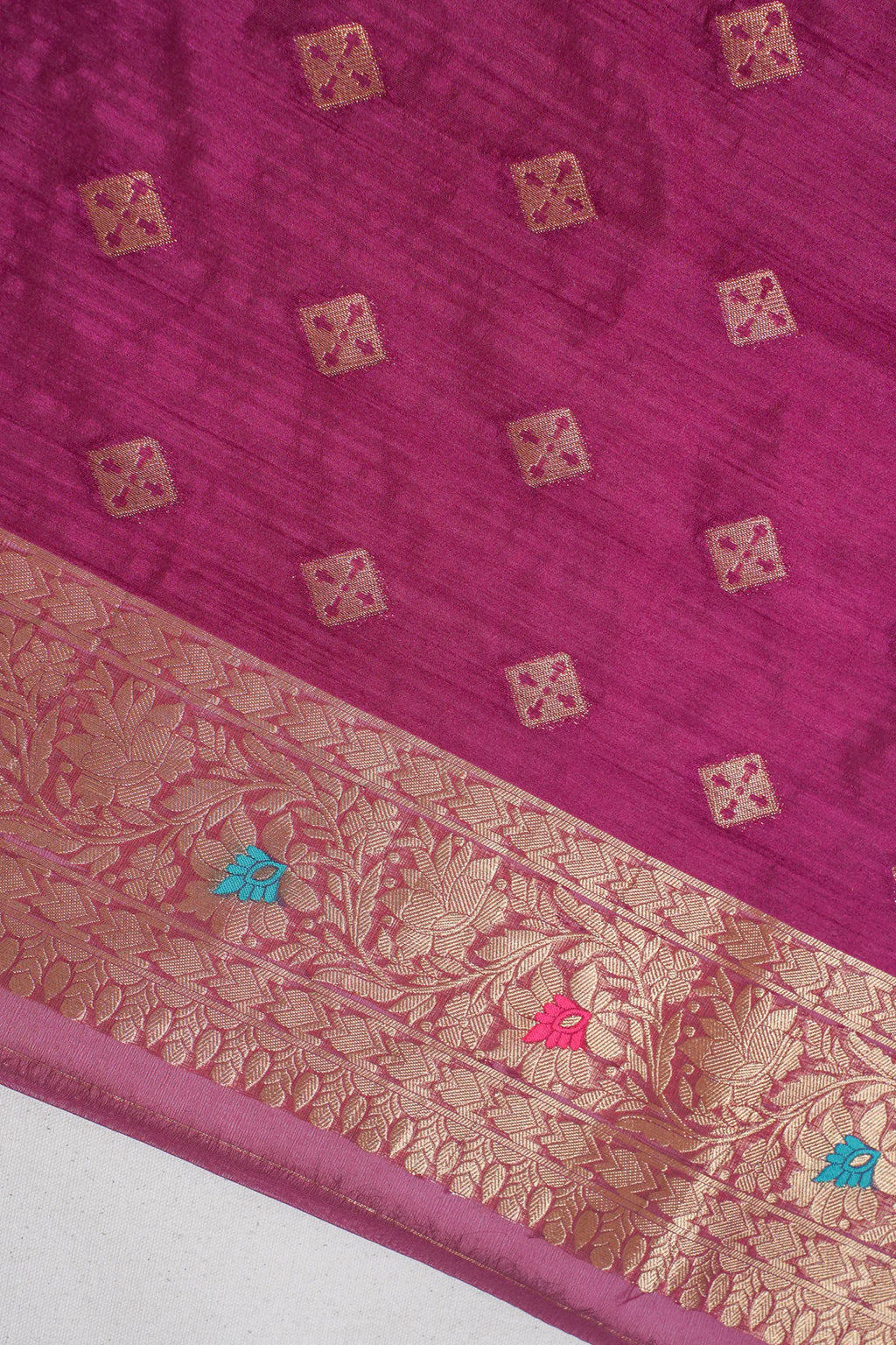 Wine Maroon Organza Minakari Jaal Saree