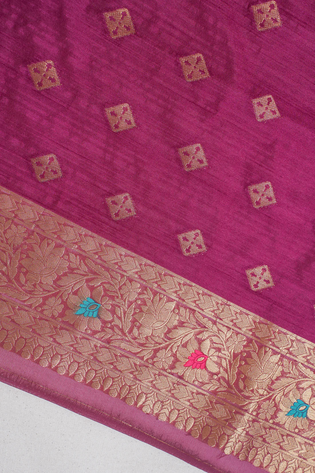 Wine Maroon Organza Minakari Jaal Saree