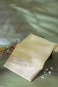 Pastel Yellow Mukesh Work Linen Saree