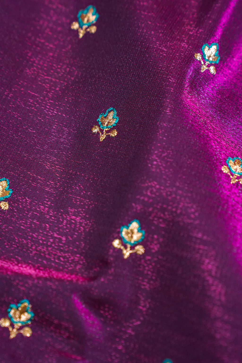 Deep Wine Banarasi Satin Silk Saree with Zari Embroidery Buti Work