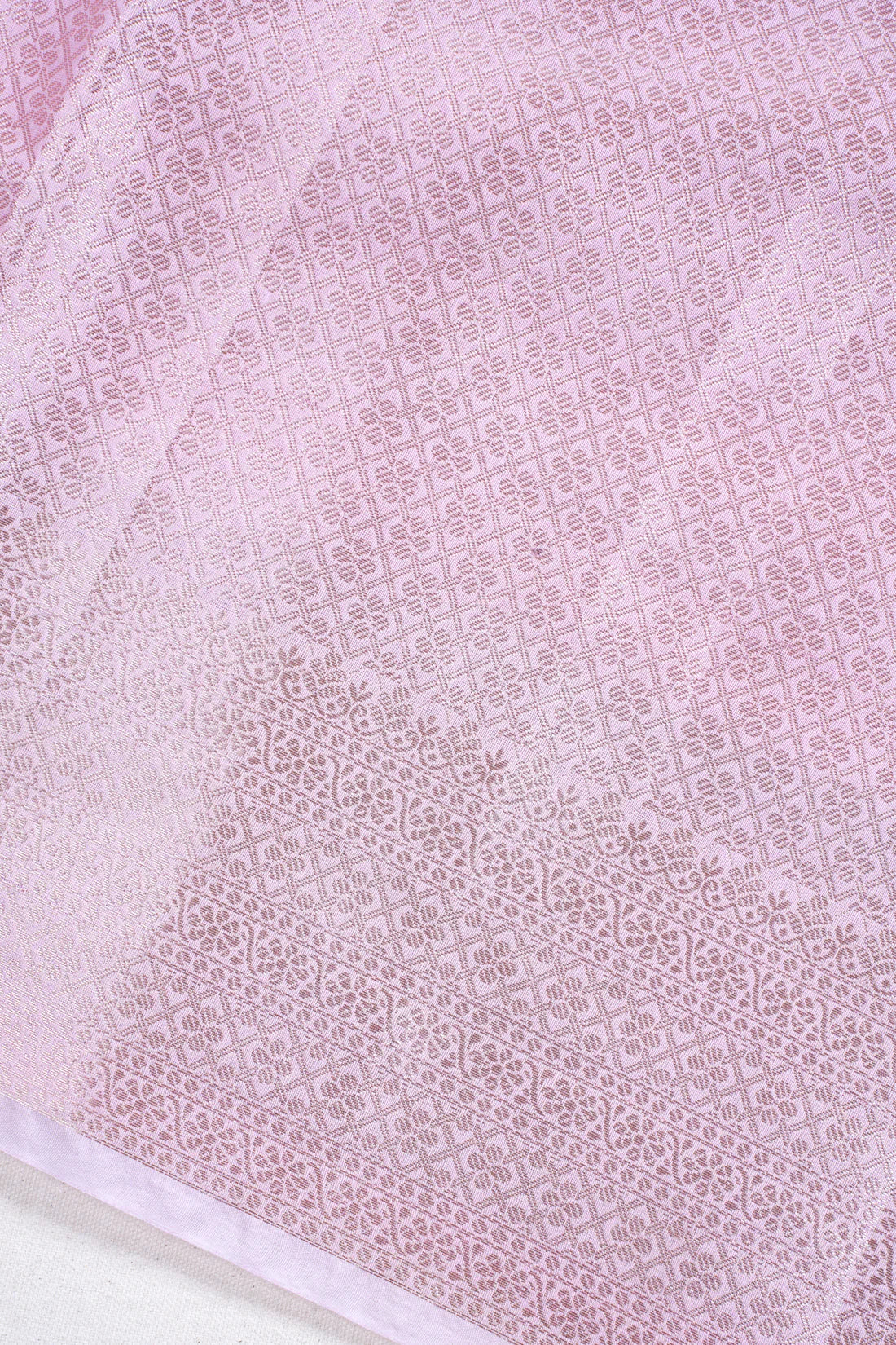 Pastel Pink Mukesh Work Linen Saree