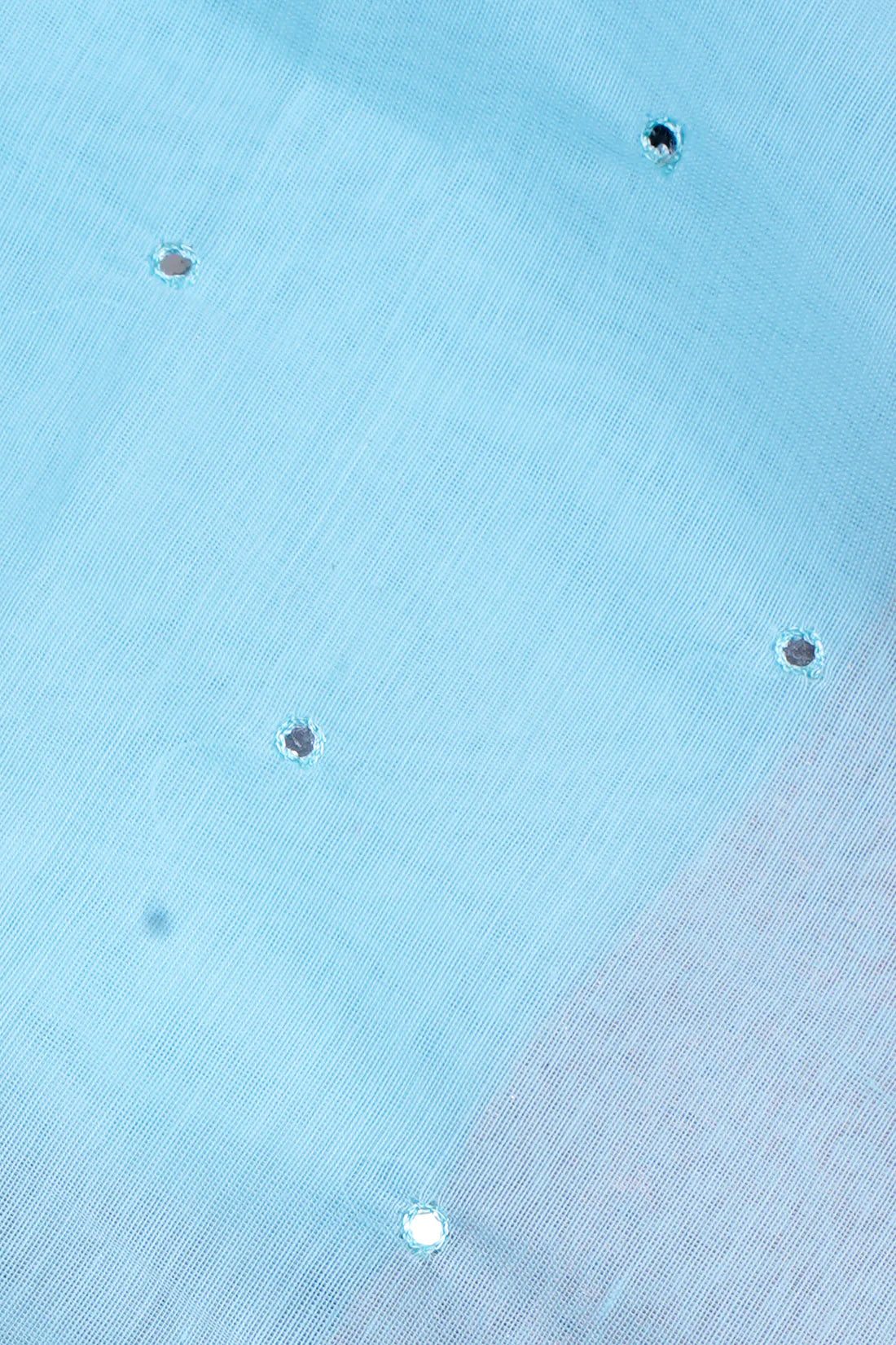 Aqua Blue Mukesh Work Linen Saree
