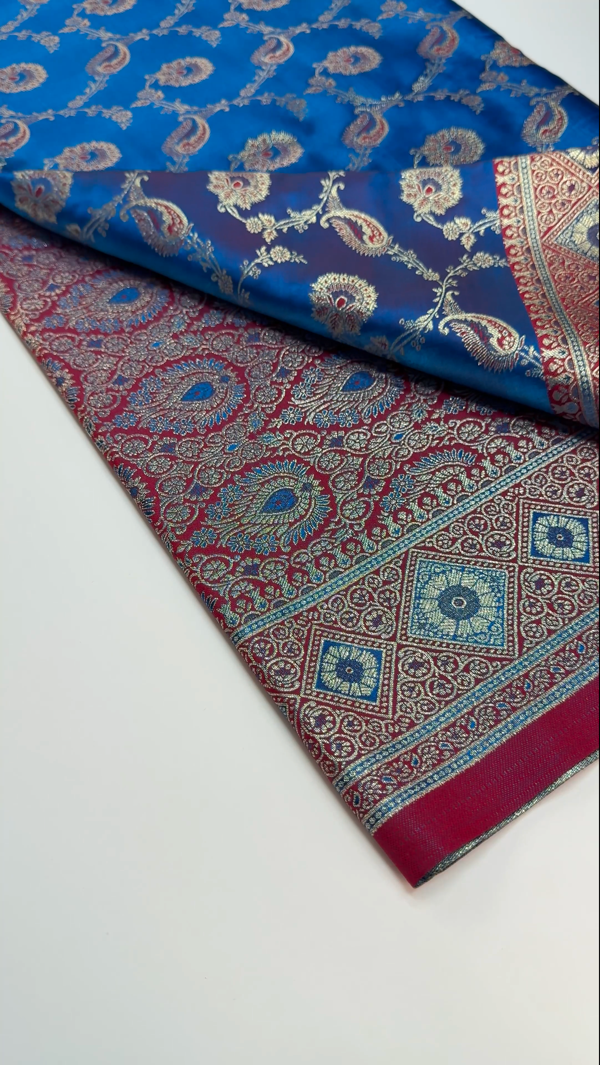 Peacock Blue Banarasi: A Symphony of Zari and Silk