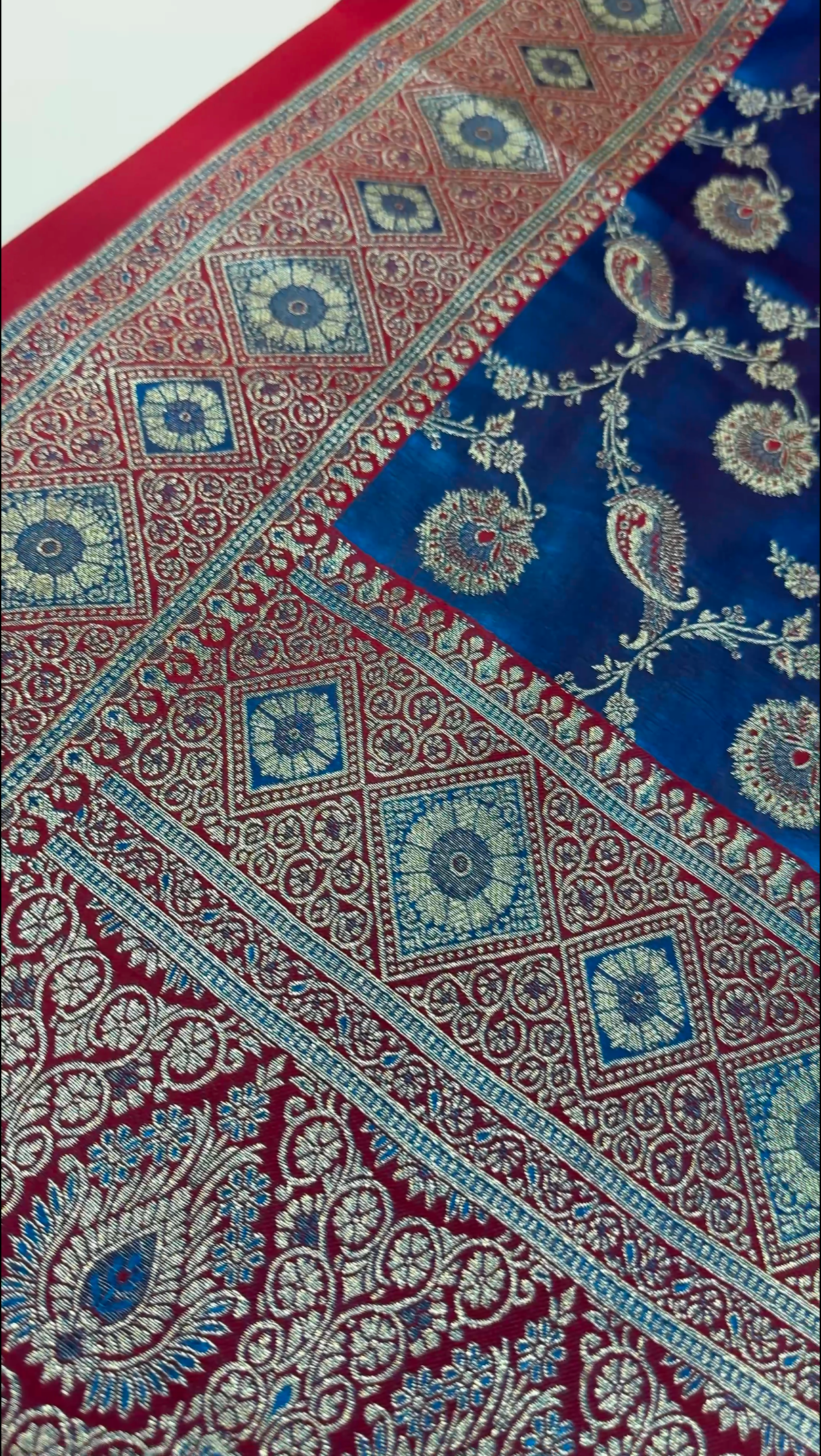 Peacock Blue Banarasi: A Symphony of Zari and Silk