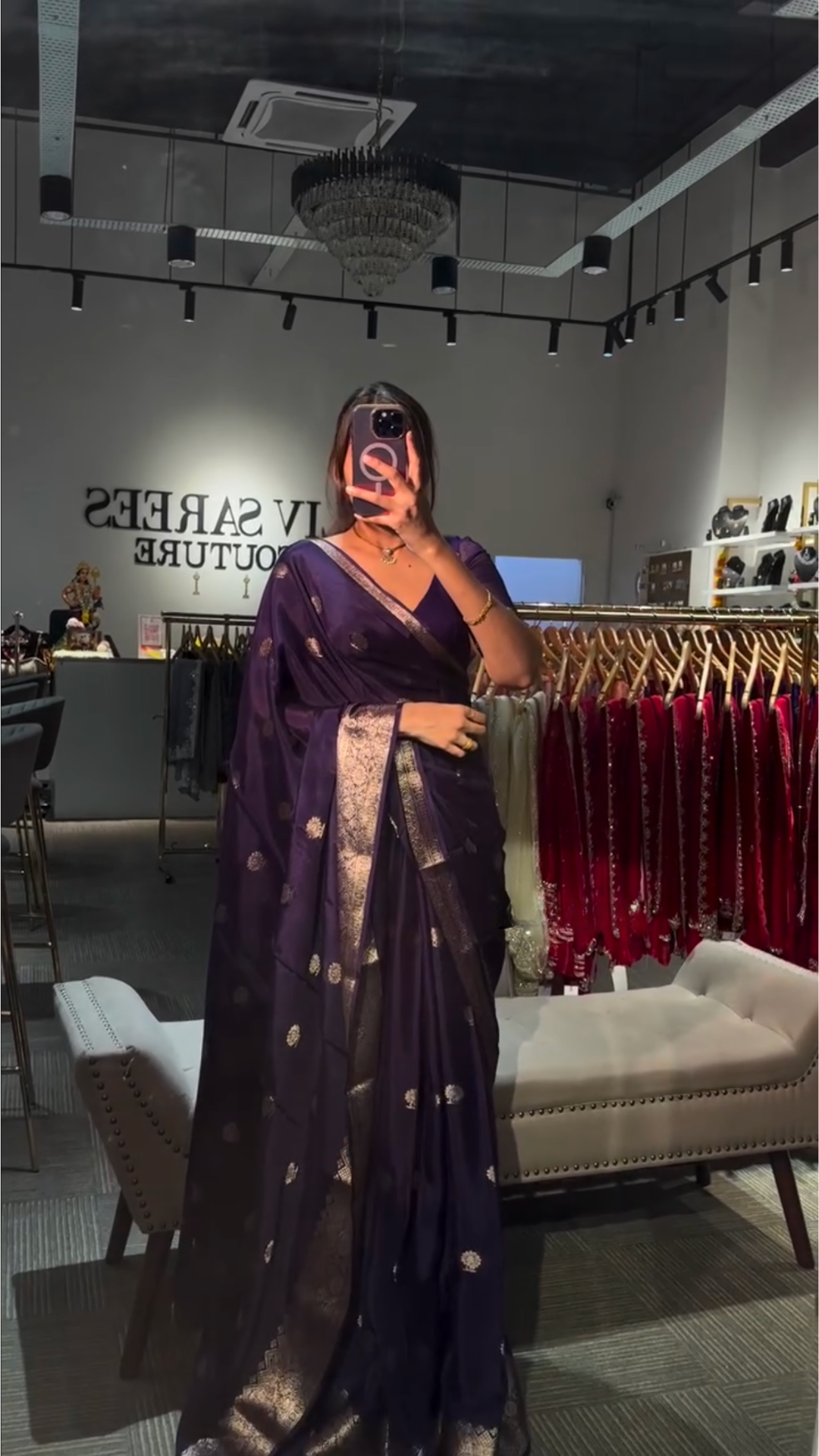Purple Chiffon Saree