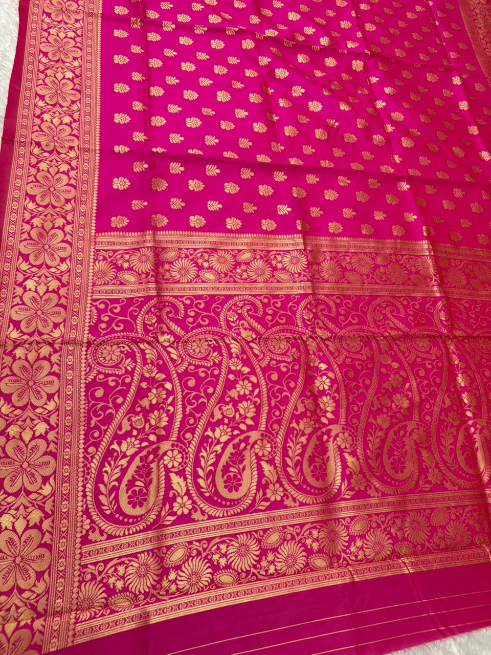 Maroon Golden Zari Woven Kanjivaram Soft Silk Saree