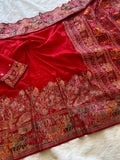 Redolent Rajwadi Pashmina  Saree With Embrocation Blouse Piece