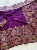Redolent Rajwadi Pashmina  Saree With Embrocation Blouse Piece