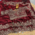 Luxury Embroidered Bridal Saree with Intricate Designer Blouse