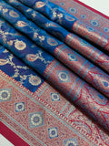 Peacock Blue Banarasi: A Symphony of Zari and Silk