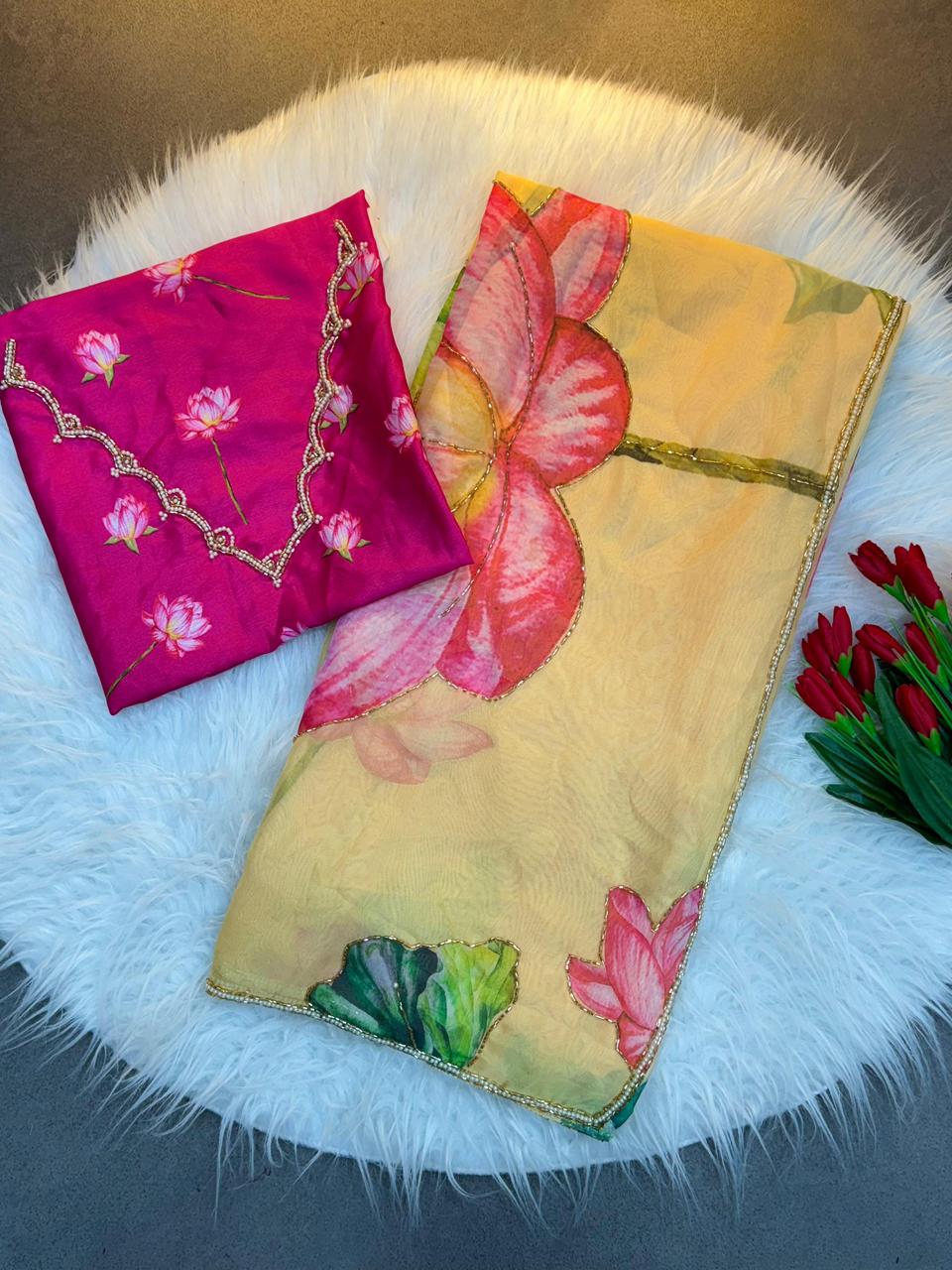 Blooming Sunshine Saree 🌸