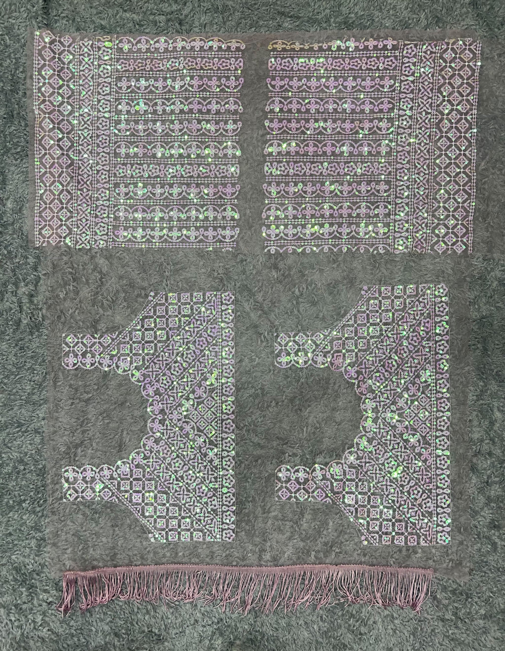 Blush Pink Sequin Embroidered Designer Saree with Full Sleeve Blouse
