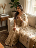 Premium Designer Embroidered Saree Collection with Heavy Sequin Work, Floral Blouse & Rich Scalloped Border  -BELGE