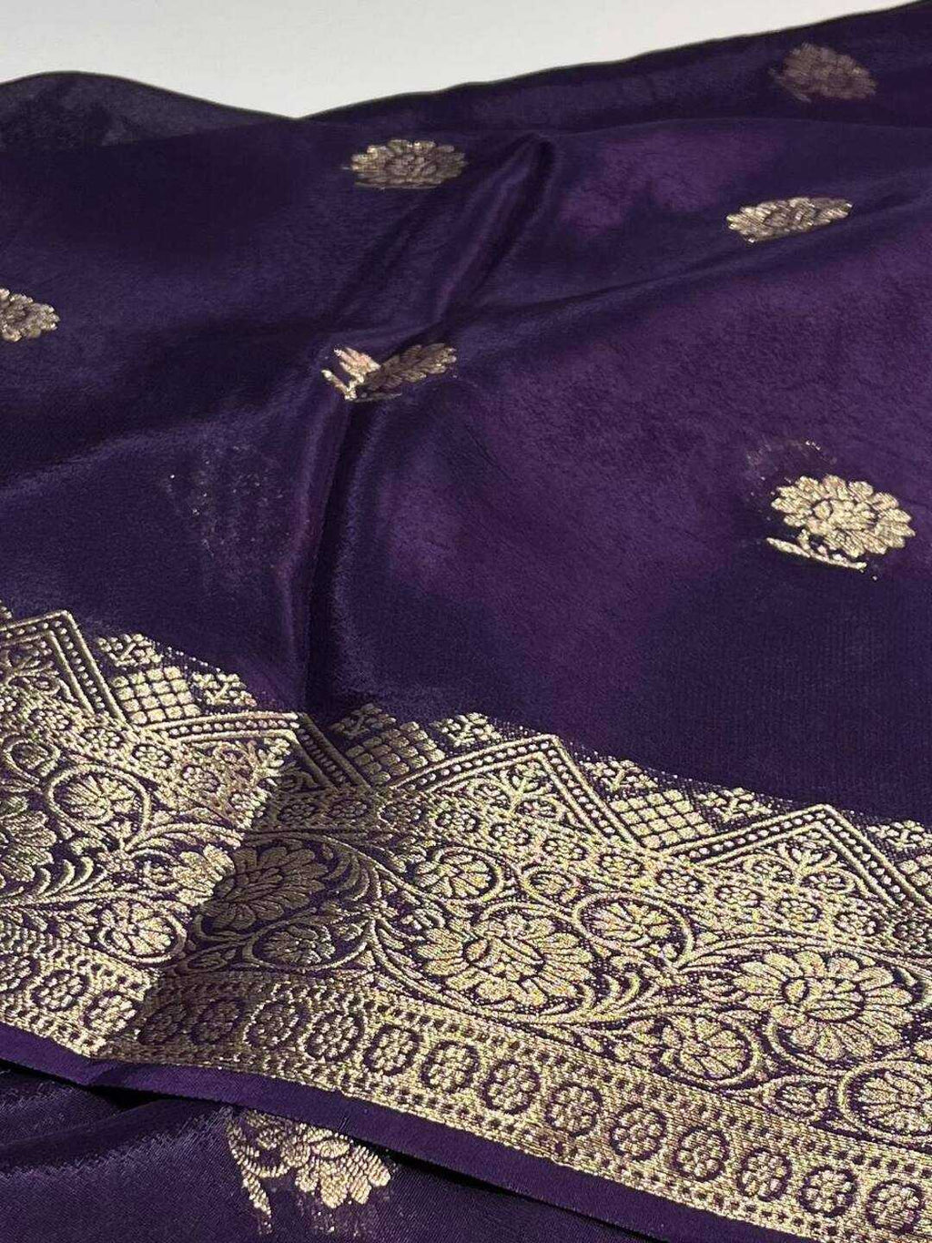 Purple Chiffon Saree