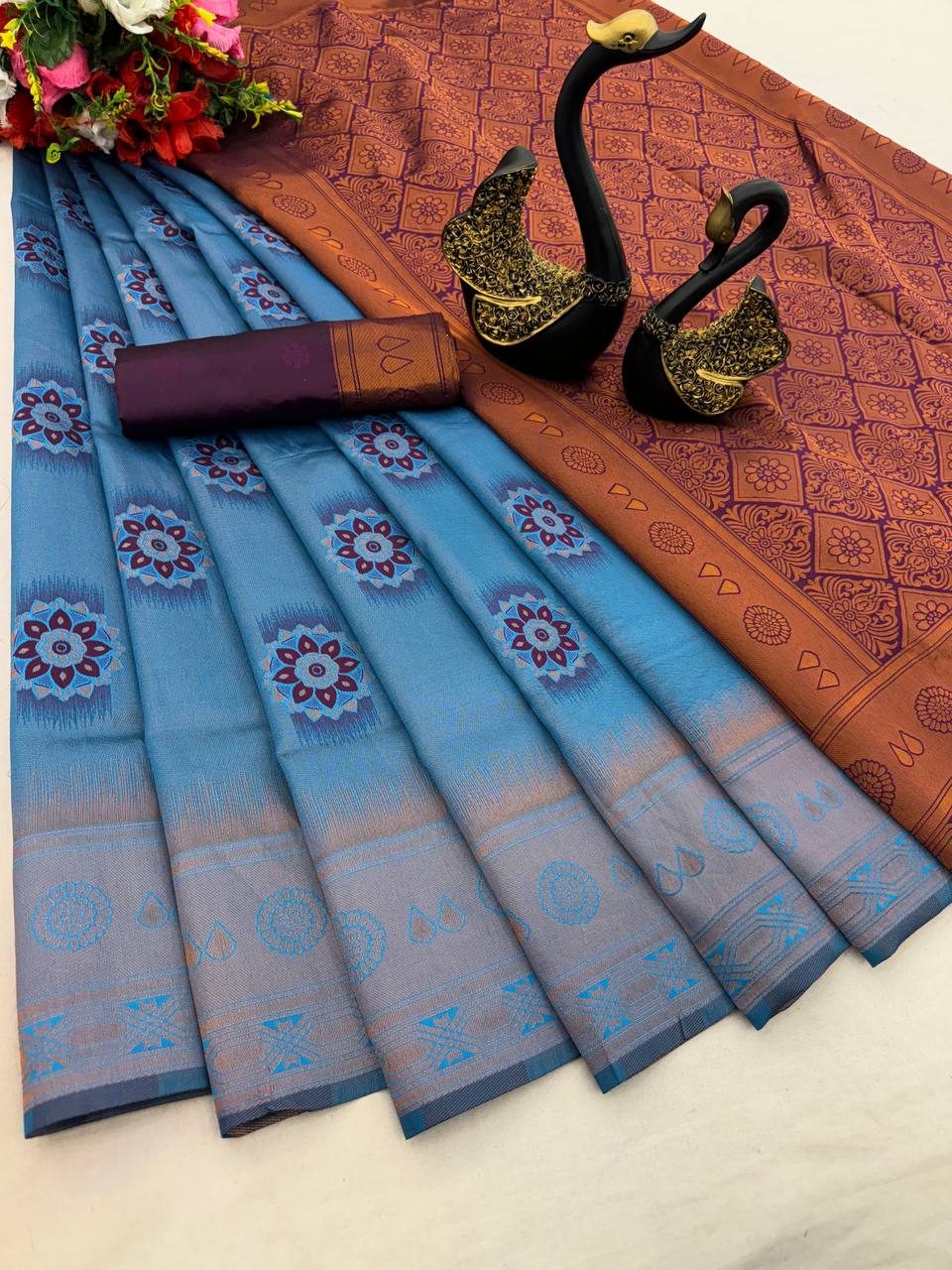 Fancy Weaving Zari Tissue Saree