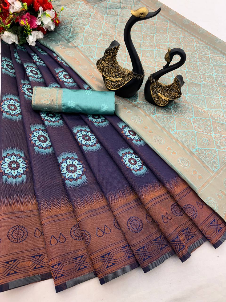 Fancy Weaving Zari Tissue Saree