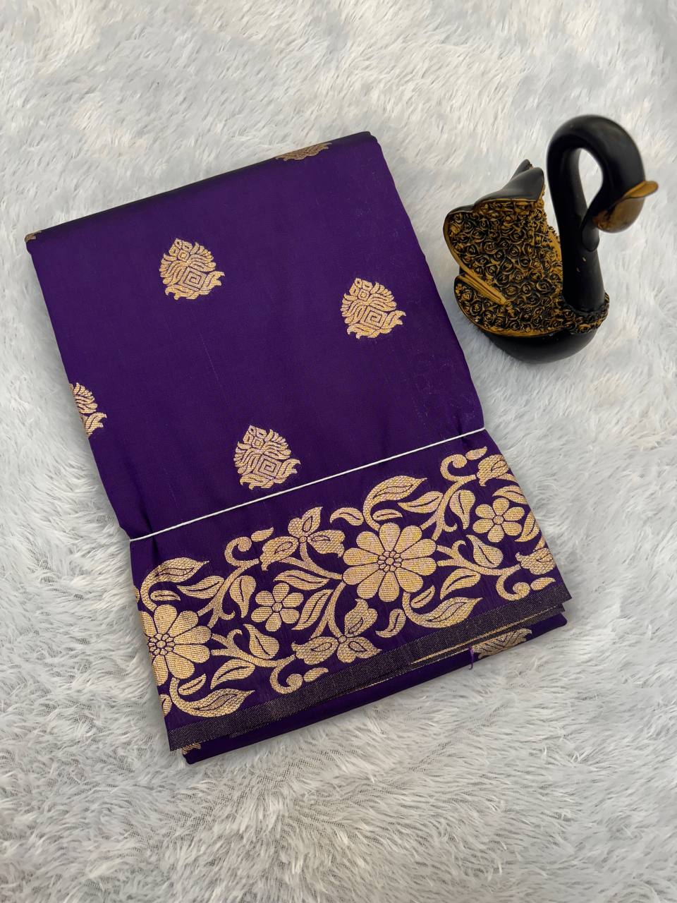 Radiant Soft Banarasi Silk Saree With Exquisite Blouse Piece