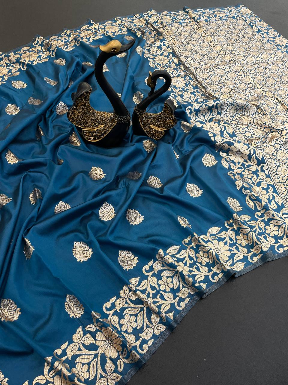 Radiant Soft Banarasi Silk Saree With Exquisite Blouse Piece