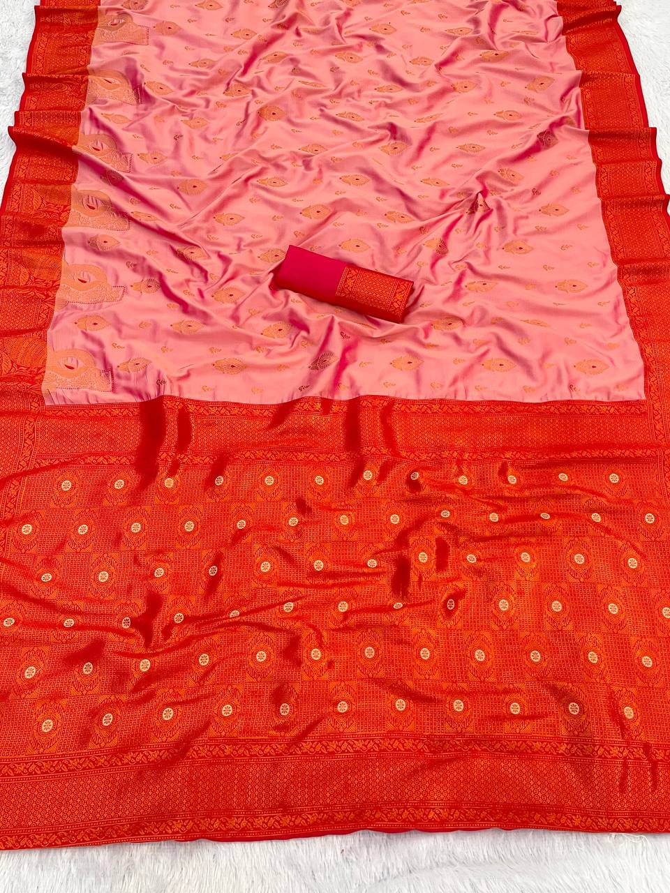 Demesne  Soft Banarasi Silk Saree With Effervescent Blouse Piece