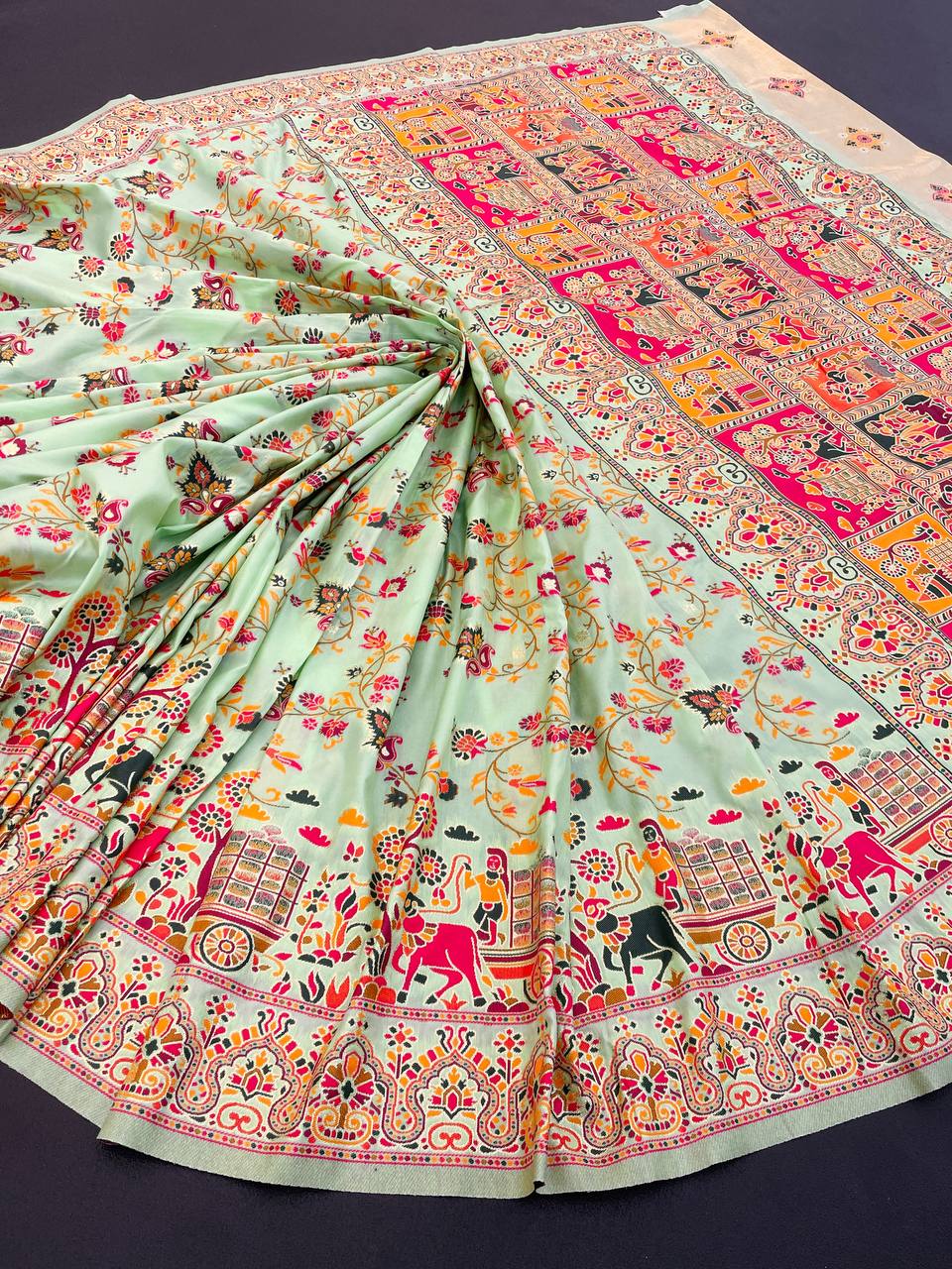 Hypnotic  Pashmina Saree With Preferable Blouse Piece