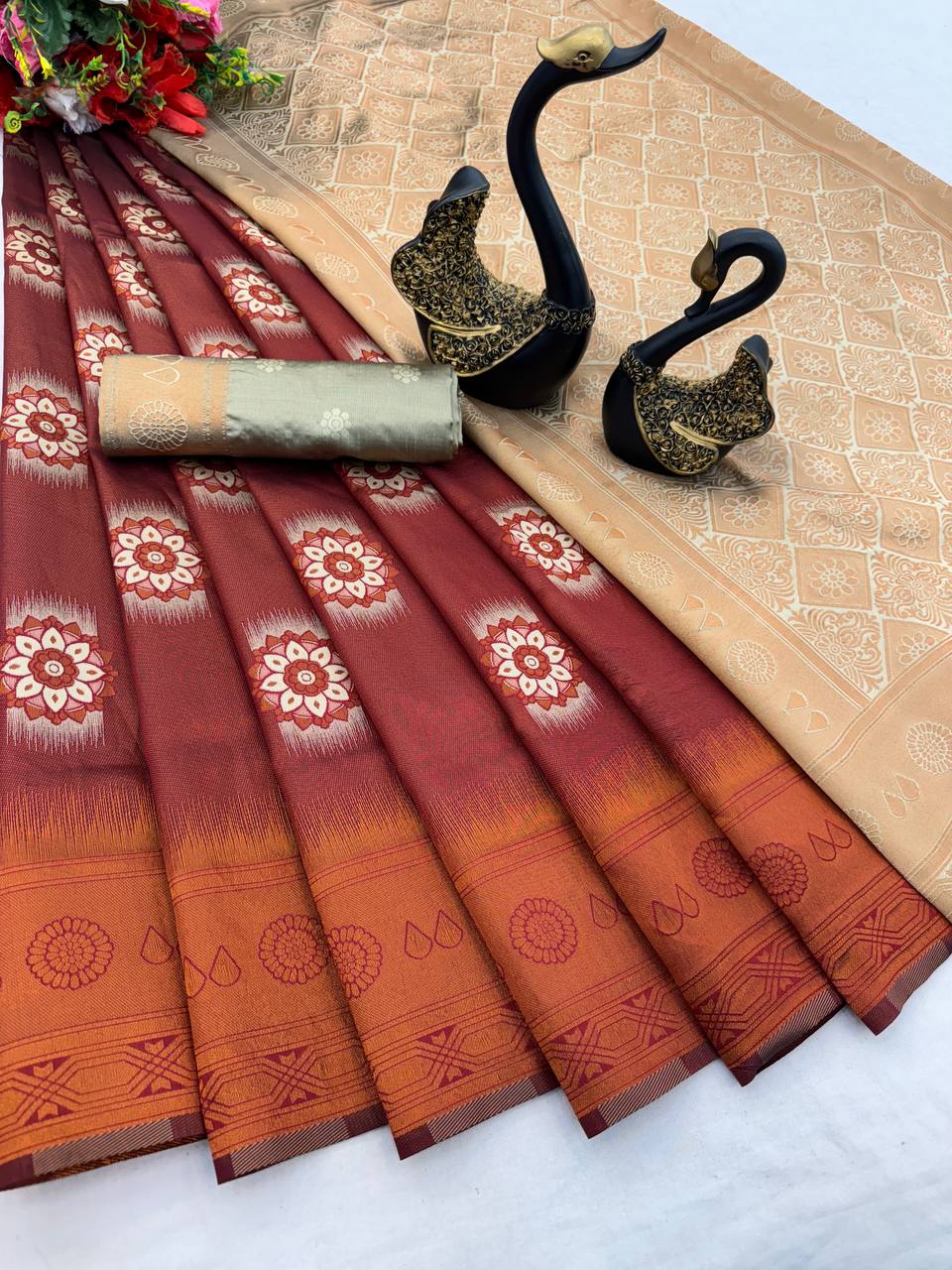 Fancy Weaving Zari Tissue Saree