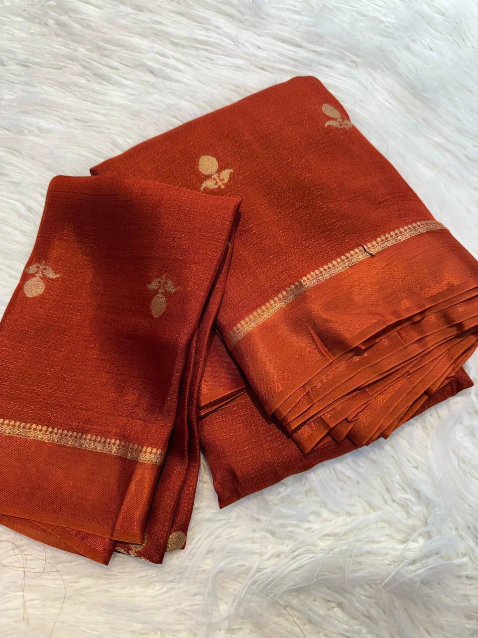 Pure Soft Viscose Silk Jacquard n Satin Border Fancy Designer Saree With Blouse Piece