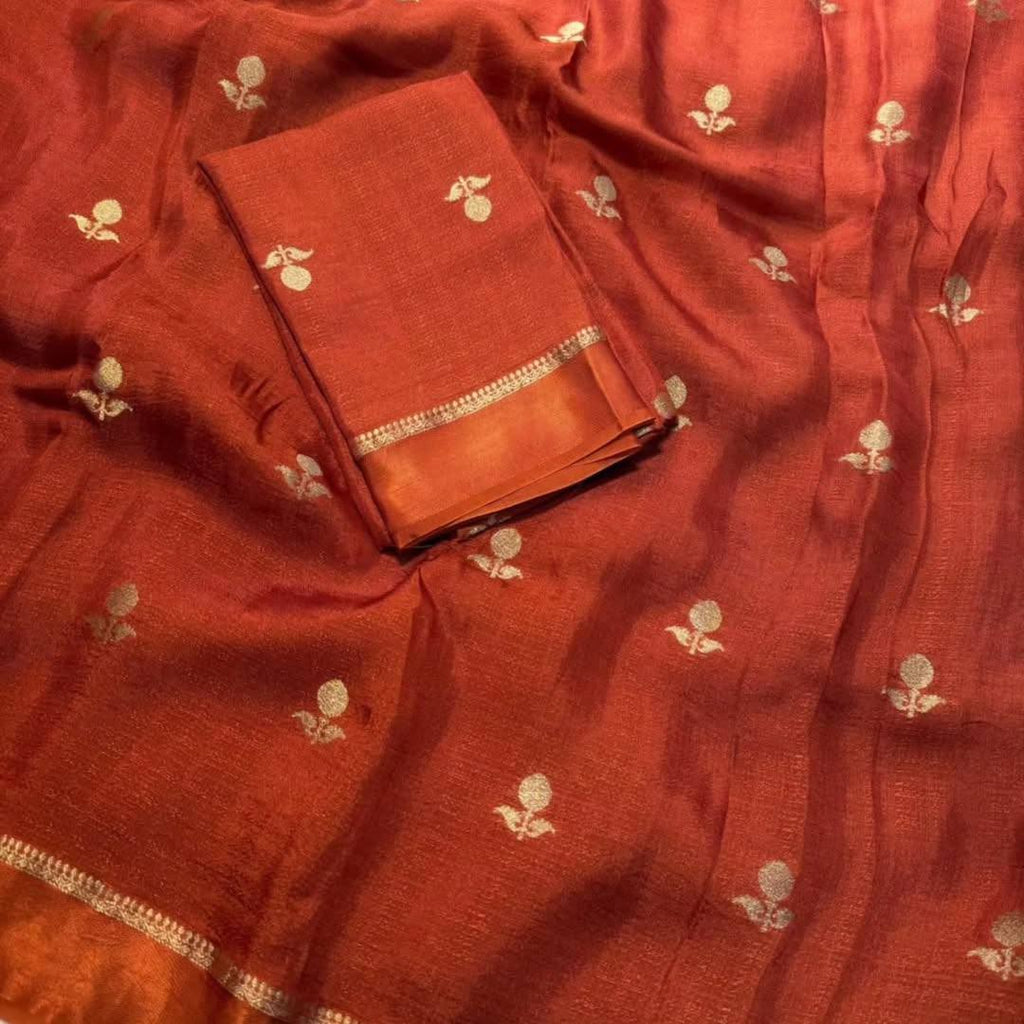 Pure Soft Viscose Silk Jacquard n Satin Border Fancy Designer Saree With Blouse Piece