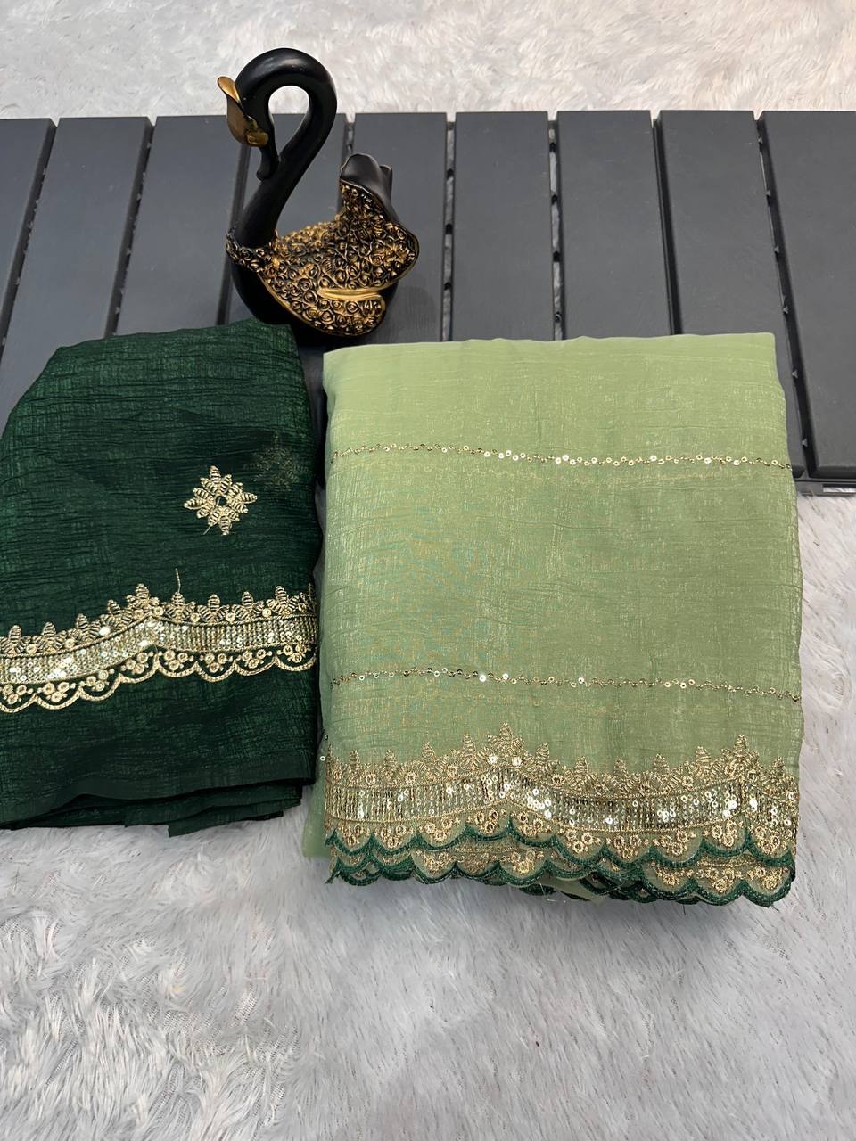 SOFT BEAUTIFUL AND CAPTIVATING DESIGNER SEQUINS EMBROIDERY SAREE