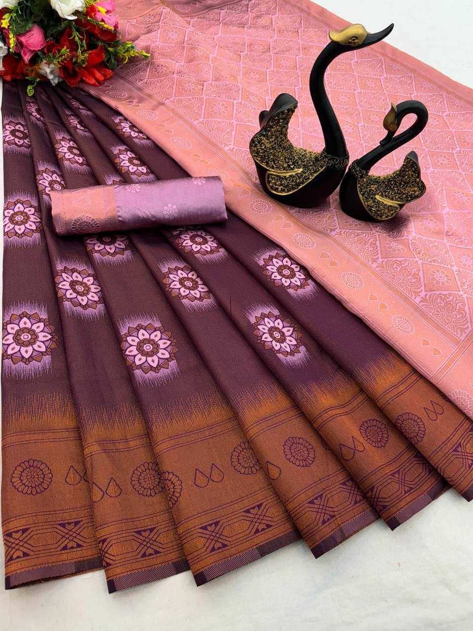 Fancy Weaving Zari Tissue Saree