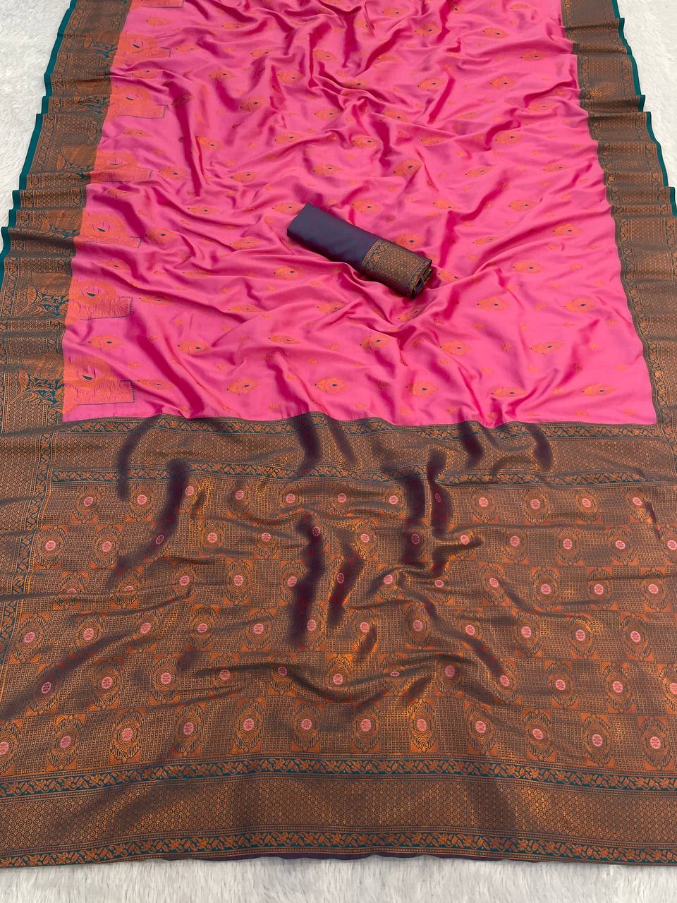 Demesne  Soft Banarasi Silk Saree With Effervescent Blouse Piece