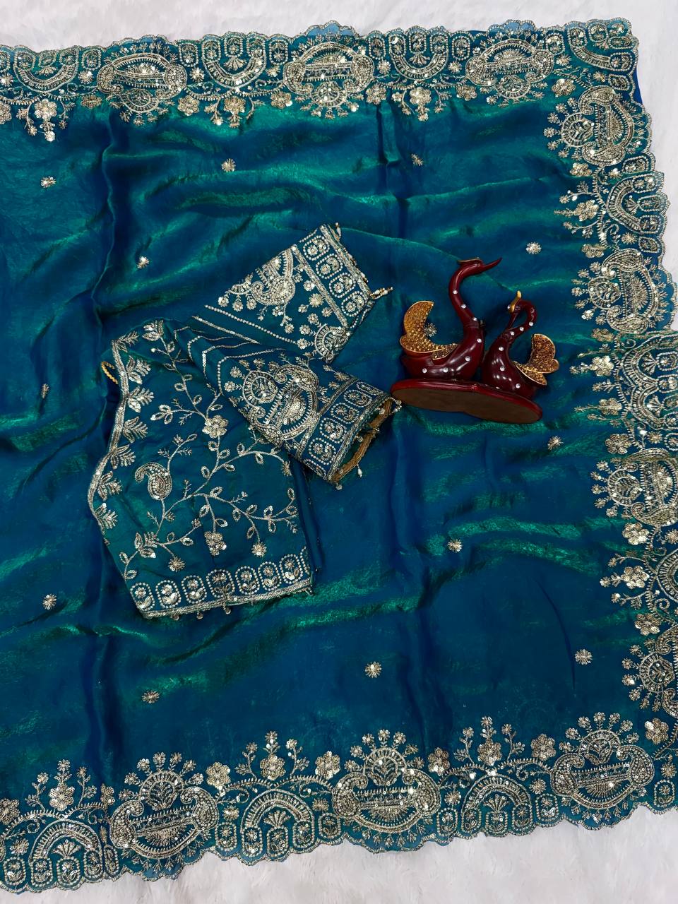 Myra Space Silk Saree - BLUE