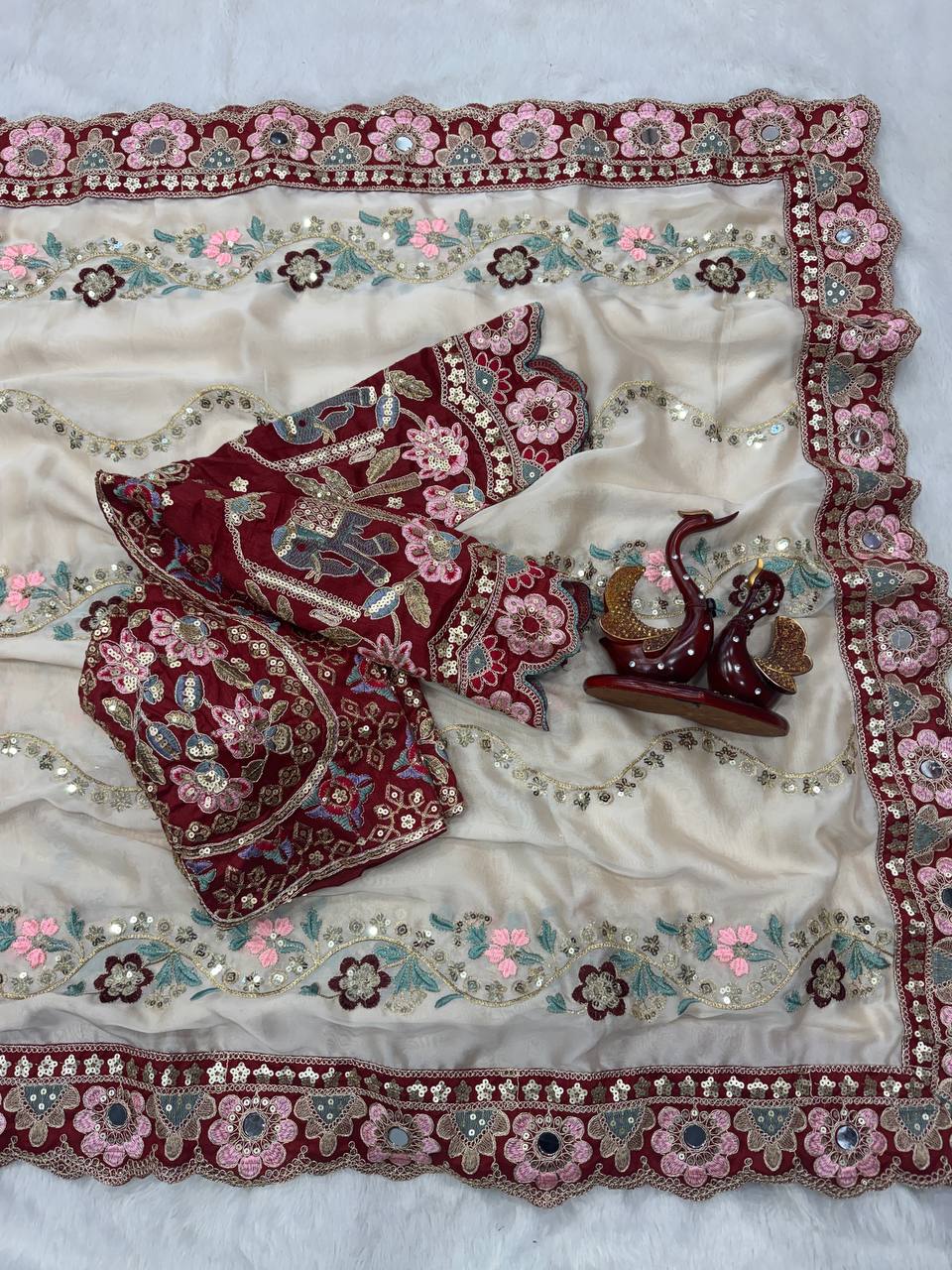 Royal Organza Embroidery Designer Saree